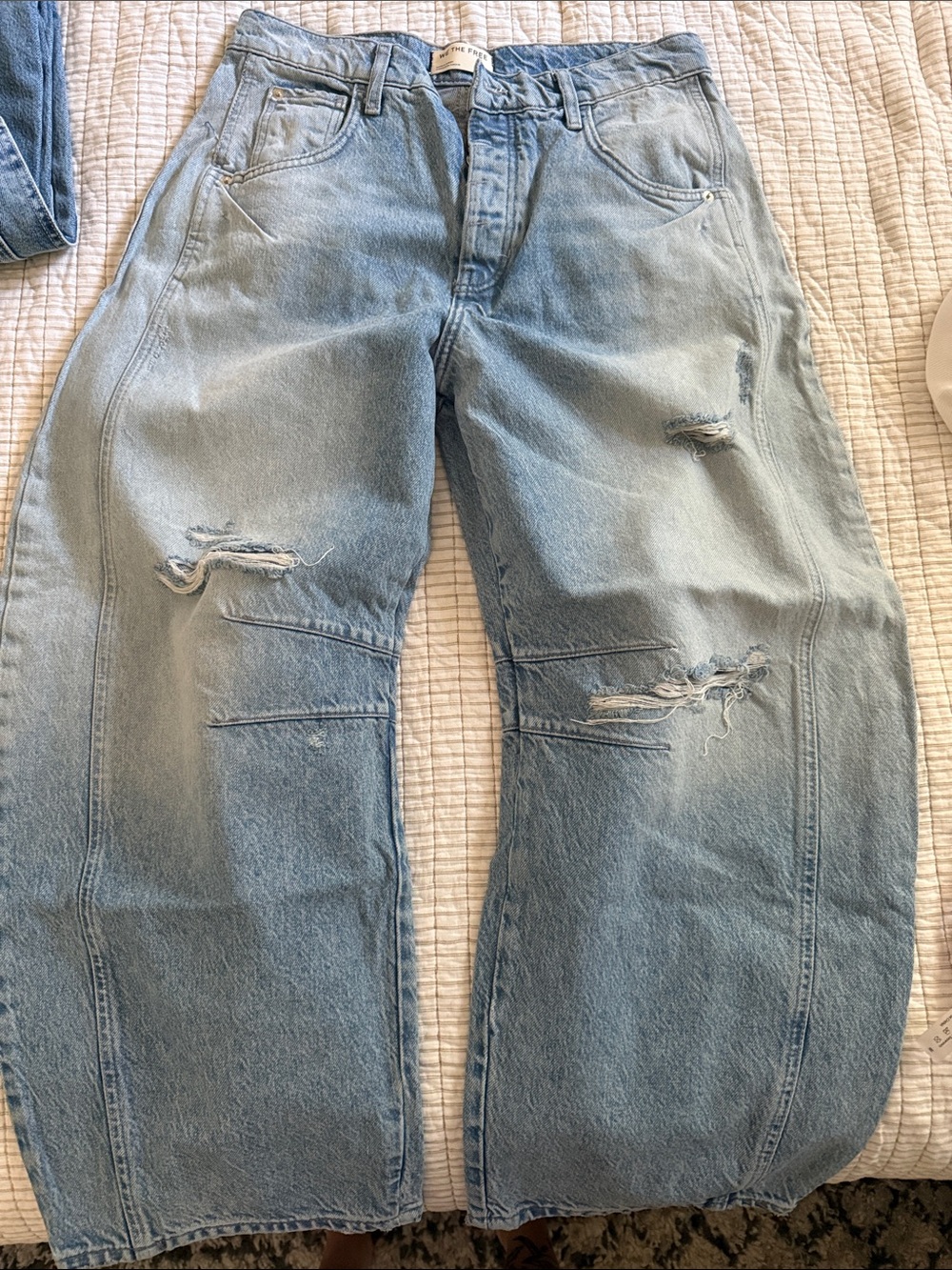 We The Free Light Blue Distressed Relaxed Jeans